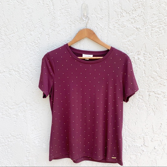 Calvin Klein Women’s Stud Purple Top, Size L - Picture 1 of 8